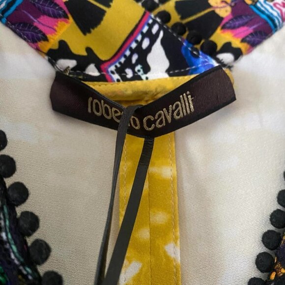 ROBERTO CAVALLI yellow pattern short sleeve mini dress - Picture 8 of 9